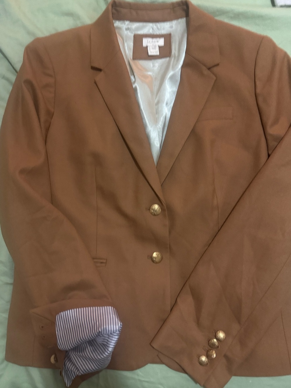 J. Crew Women's Brown Blazer with Gold Buttons